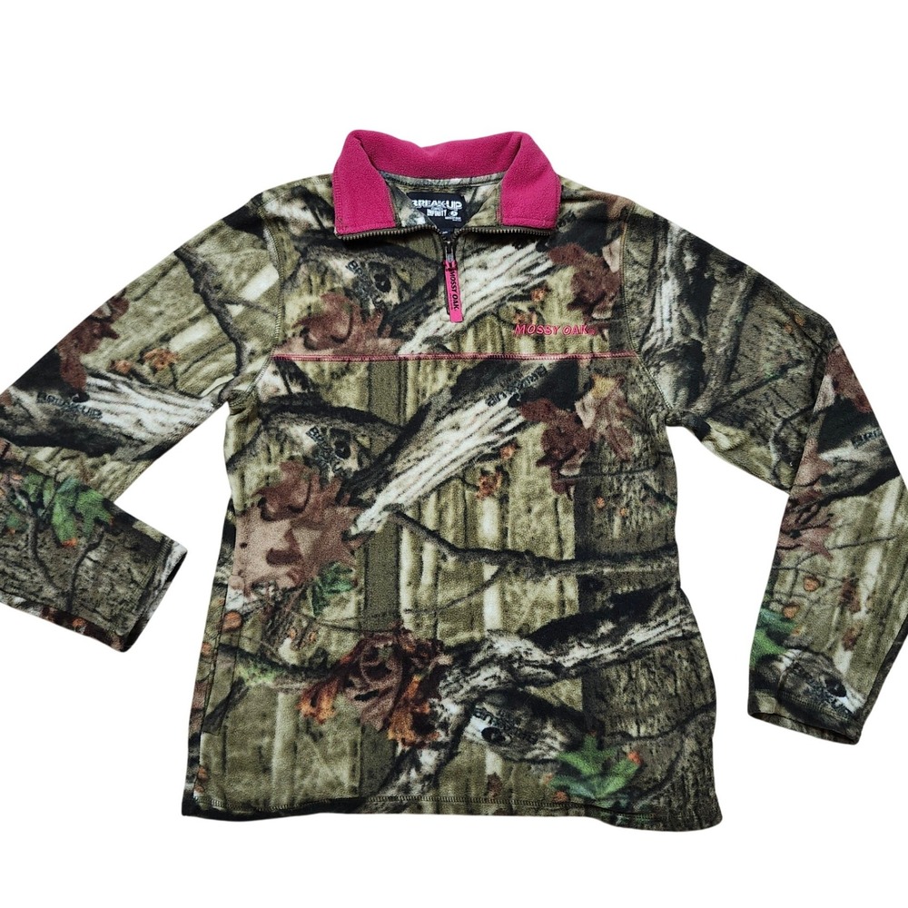 Mossy Oak Break-Up Infinity Camo Fleece 1/4 Zip Pullover Shirt Youth S 4-6